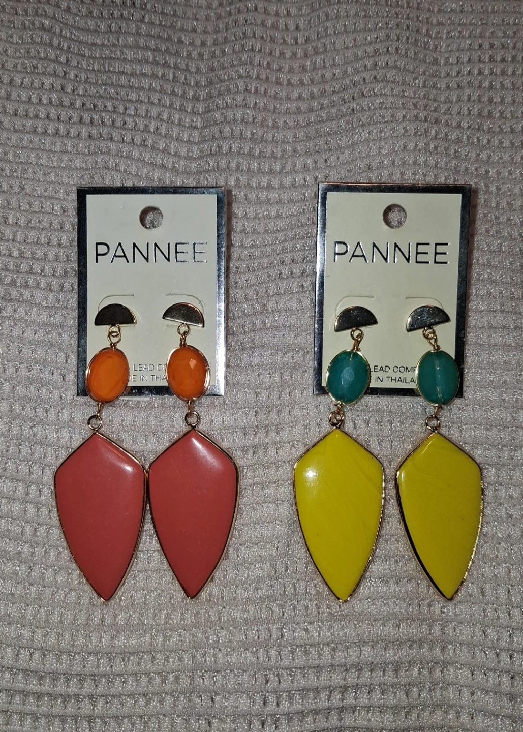 PANNEE Dangle Earrings - Orange, Teal, Coral, Yellow