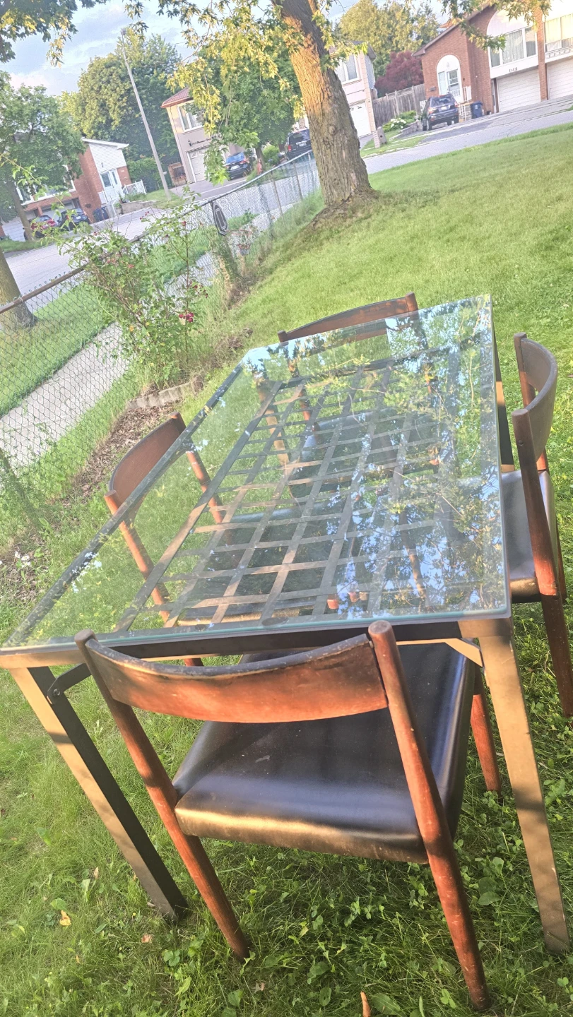 Glass Top Dining Table with 4 Chairs - photo 3