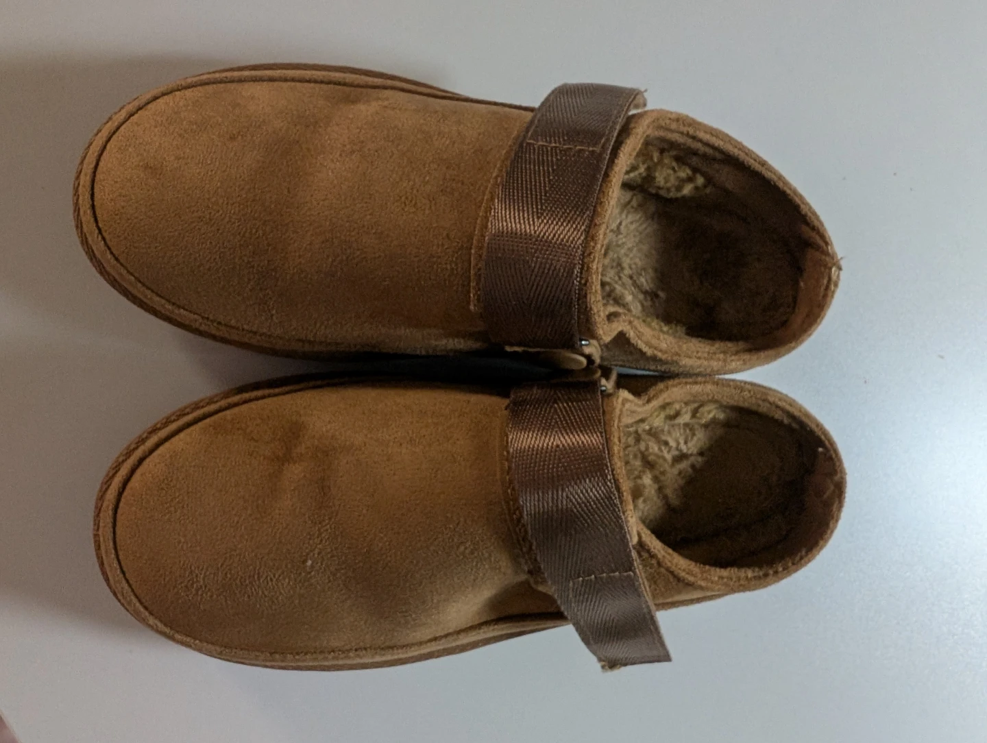 Brown Suede Slip-On Slippers with Strap - photo 4
