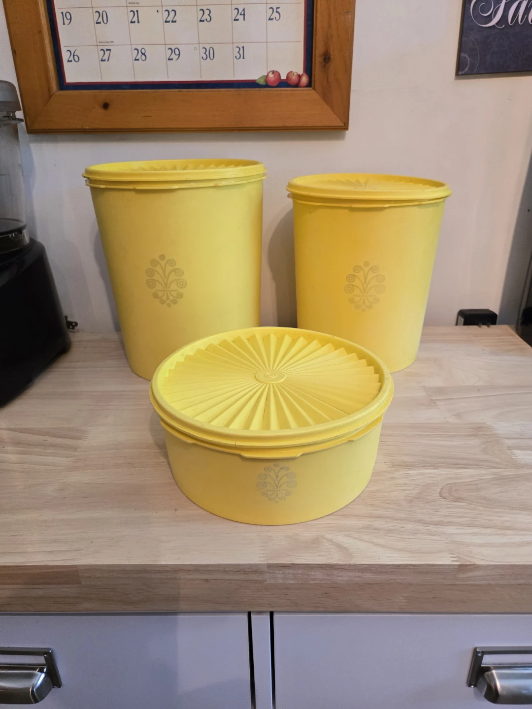 Vintage Tupperware Servalier Yellow Canisters