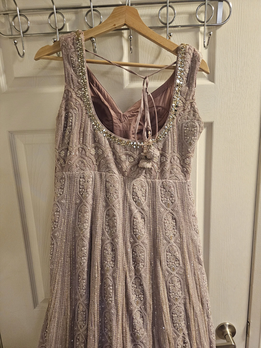 Women's Embroidered  Lavender color Anarkali Dress with Dupatta - photo 2