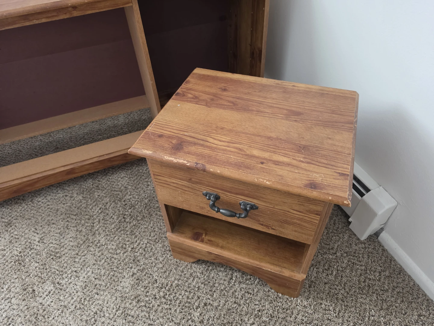 Wooden Nightstand and Media Console Set - photo 3