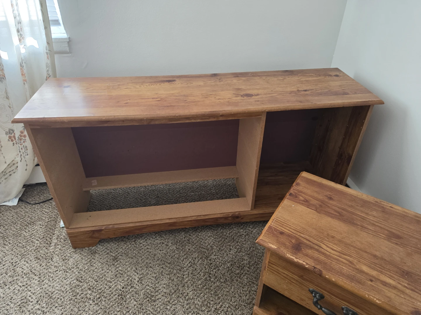 Wooden Nightstand and Media Console Set - photo 4