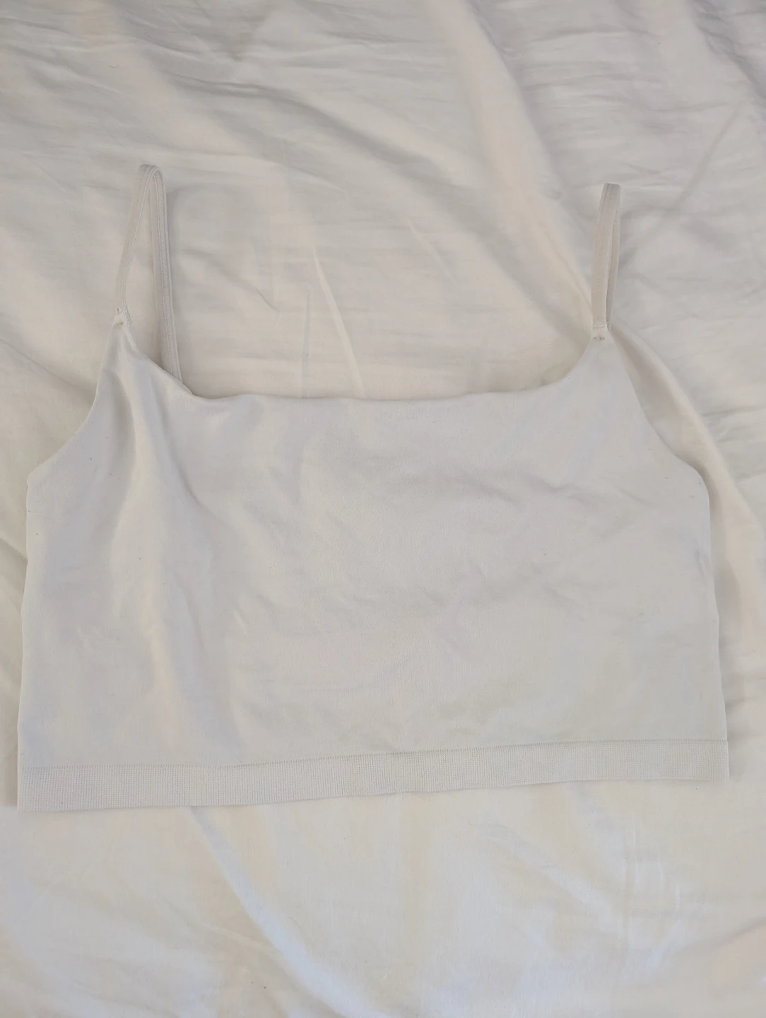 Primark Cares White Seamless Sexy Crop Top Tank Bralette 15" ptp
