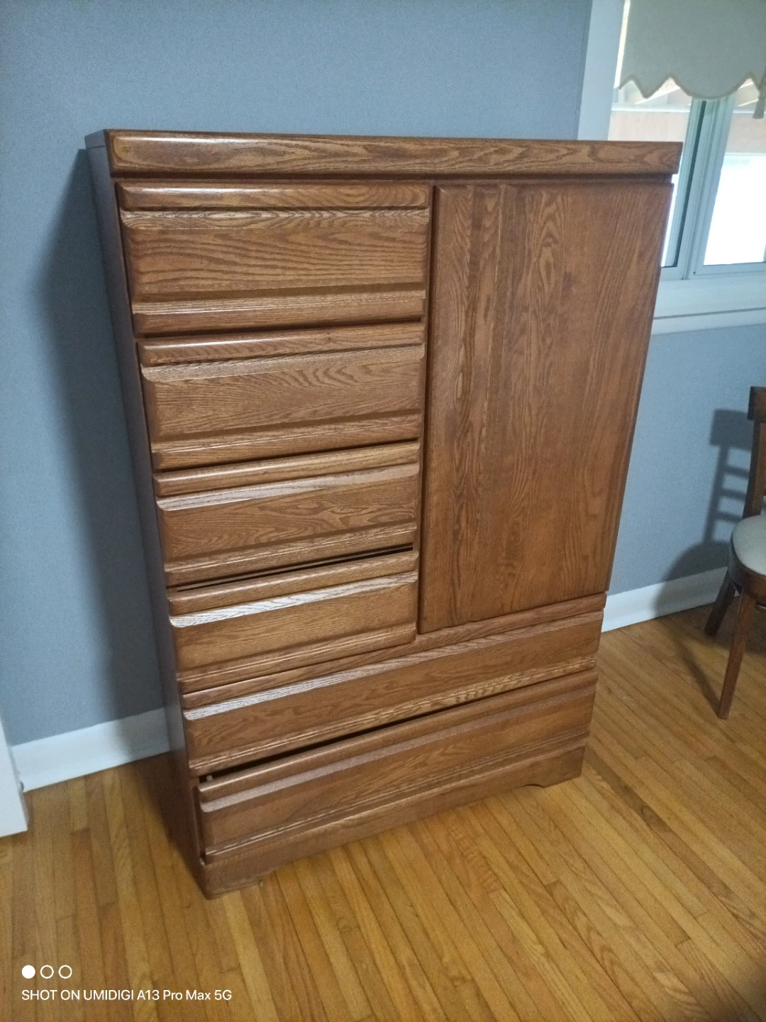 Solid Oak Dresser with Cabinet