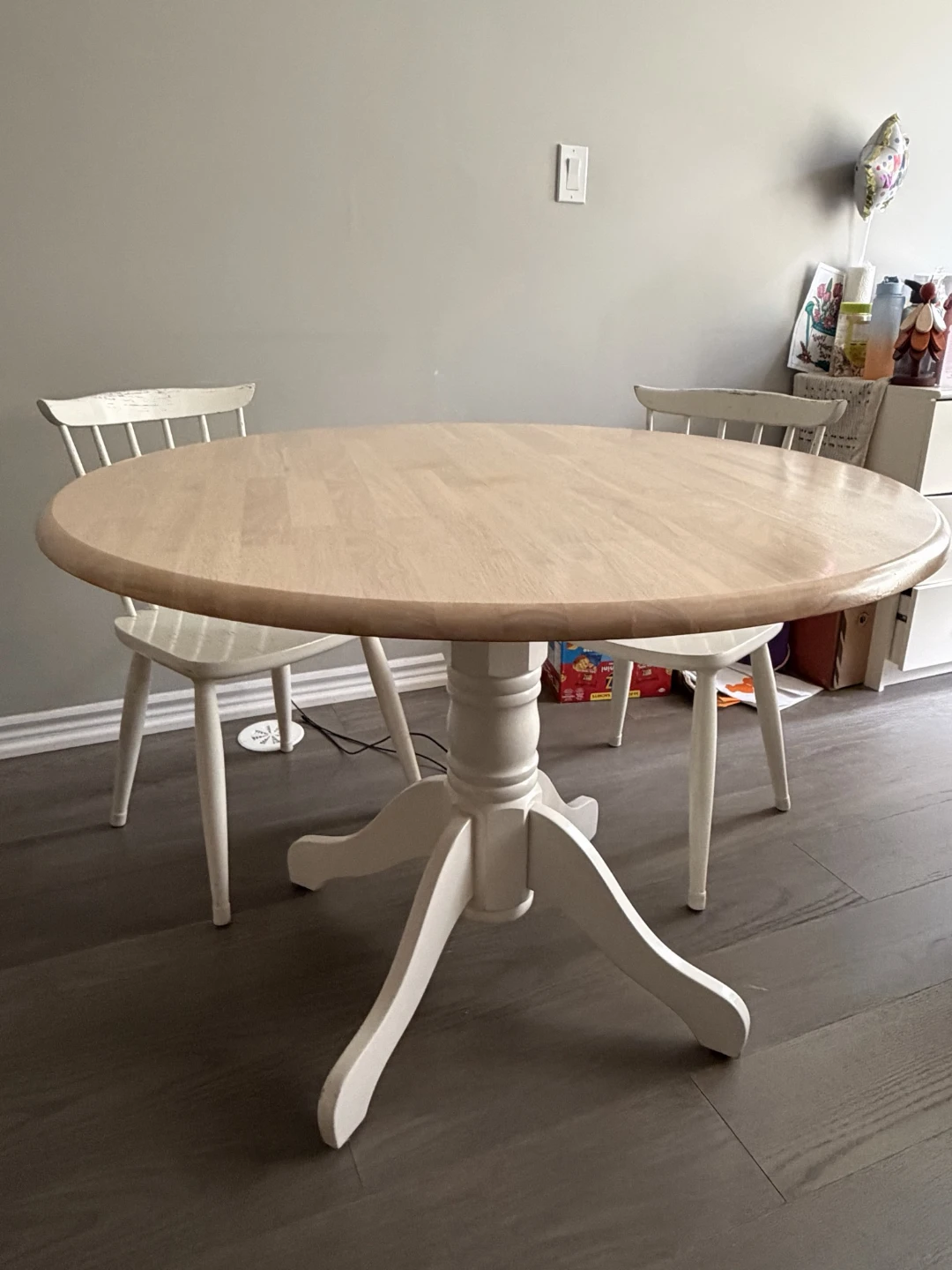 Round Pedestal Dining Table with 4 Chairs - photo 2