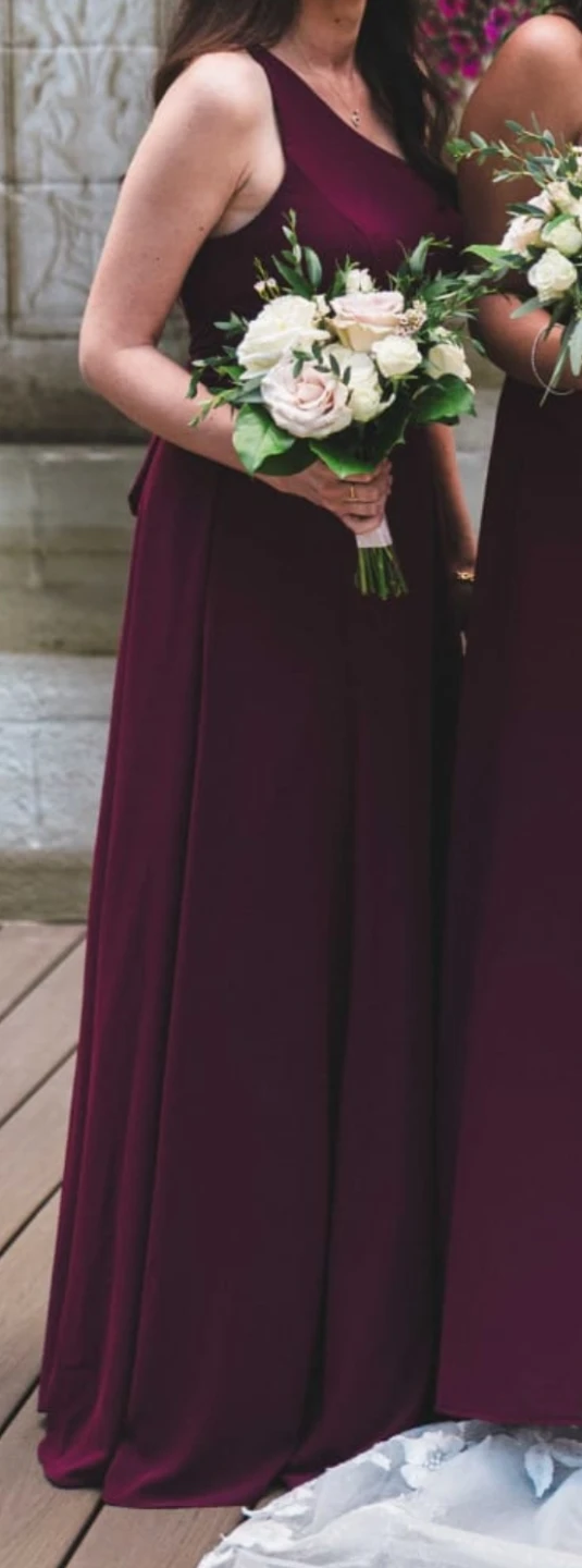 David's Bridal Bridesmaid Dress in Wine - photo 4