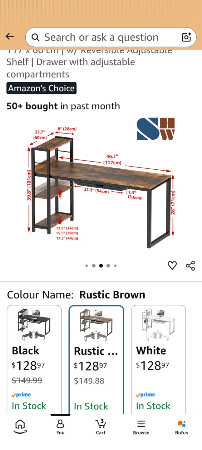 Wooden Desk with Metal Frame - photo 4