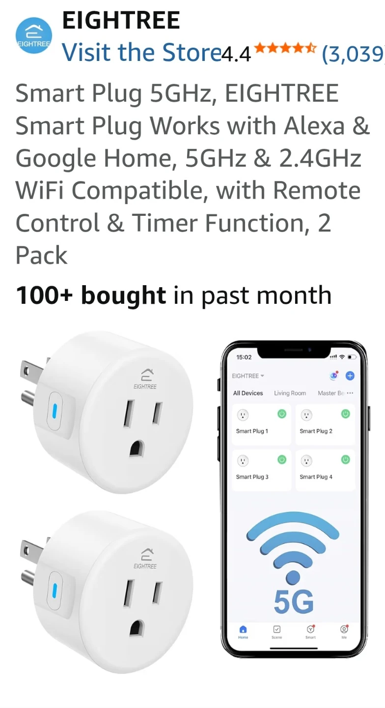 EIGHTREE Smart Plugs (2 Pack)