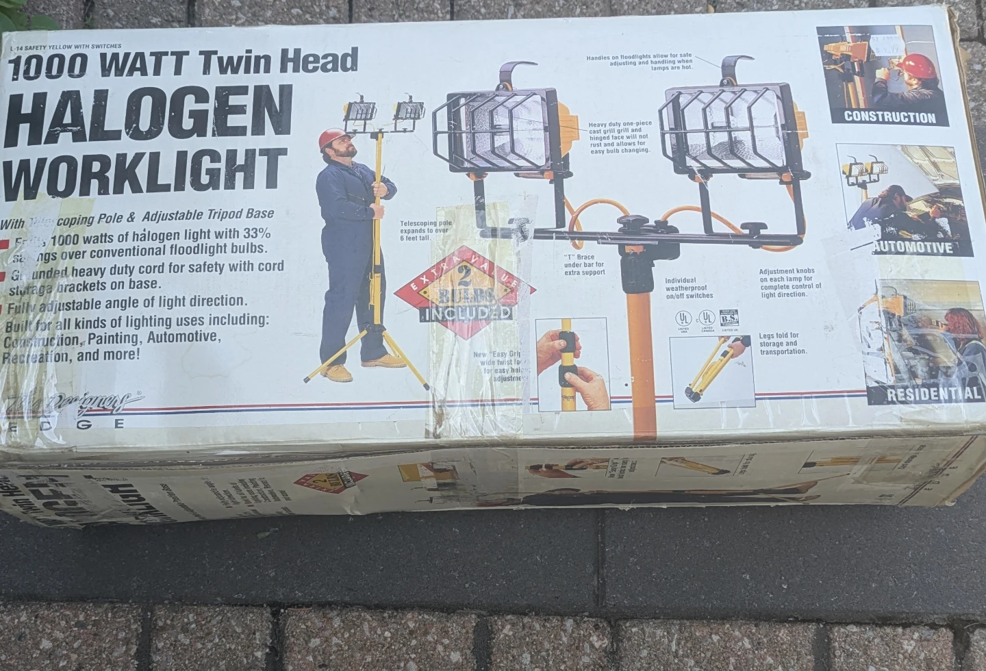 1000 Watt Twin Head Halogen Worklight