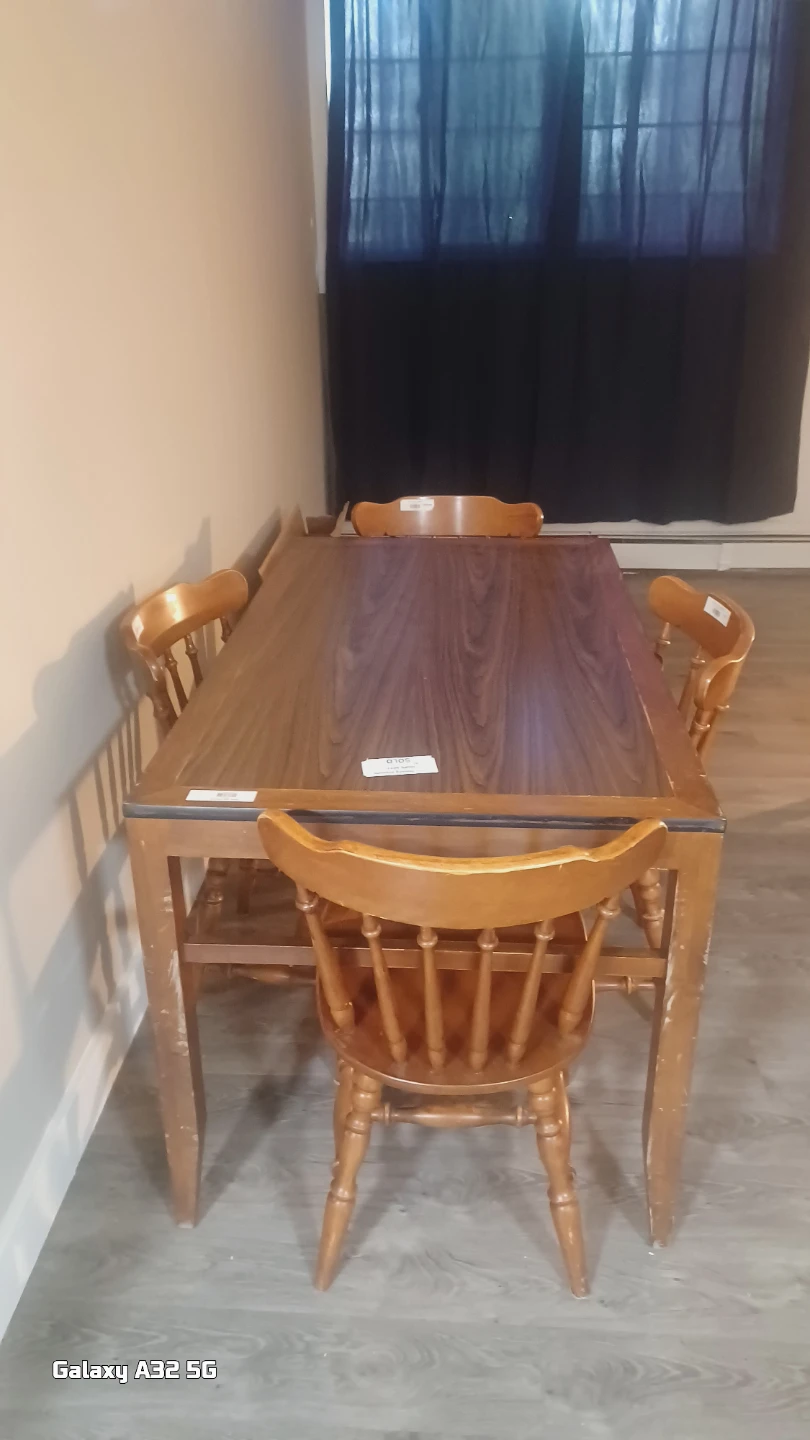Wooden Dining Table with 4 Chairs