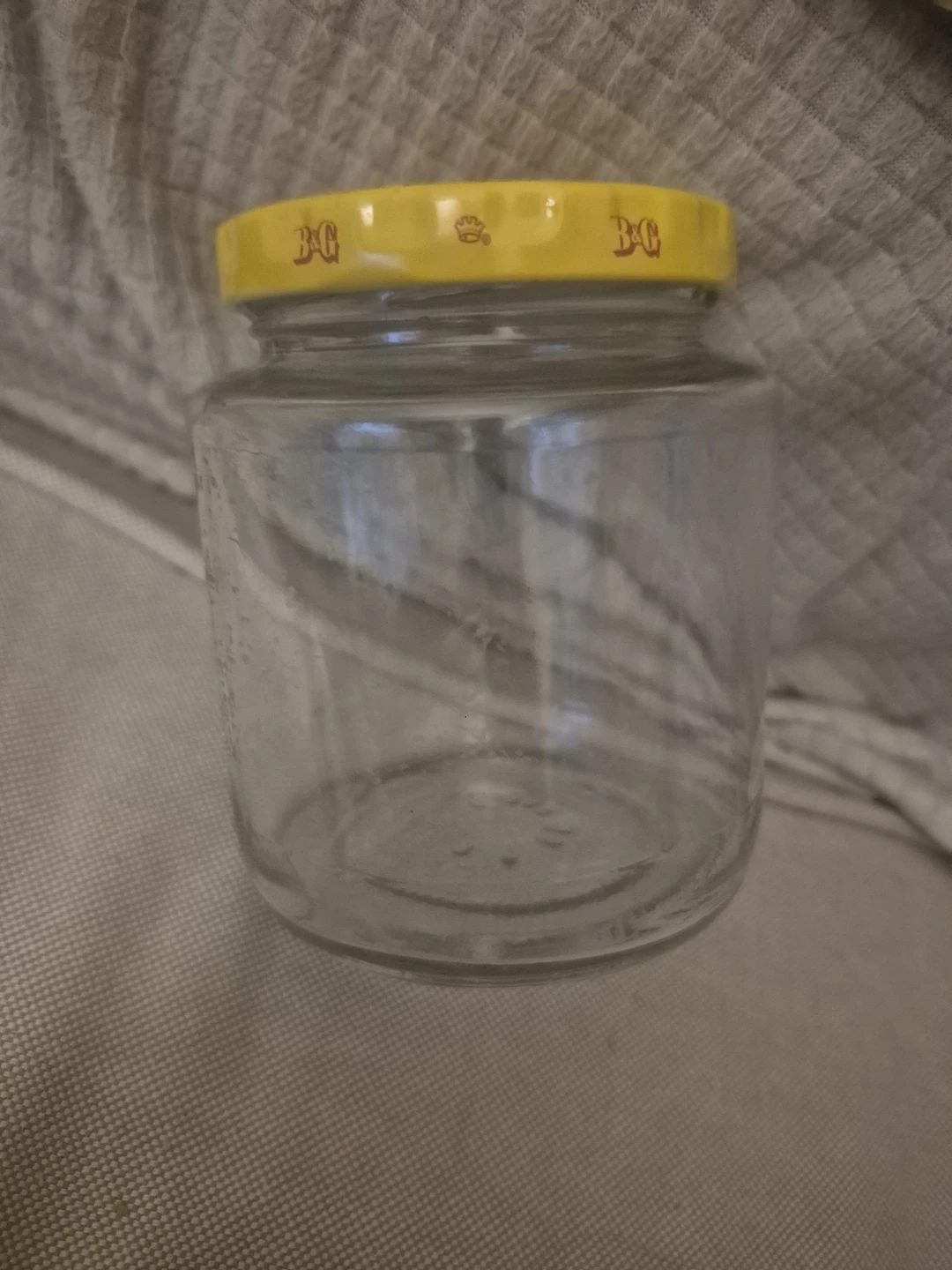 Glass Jar with Yellow Lid