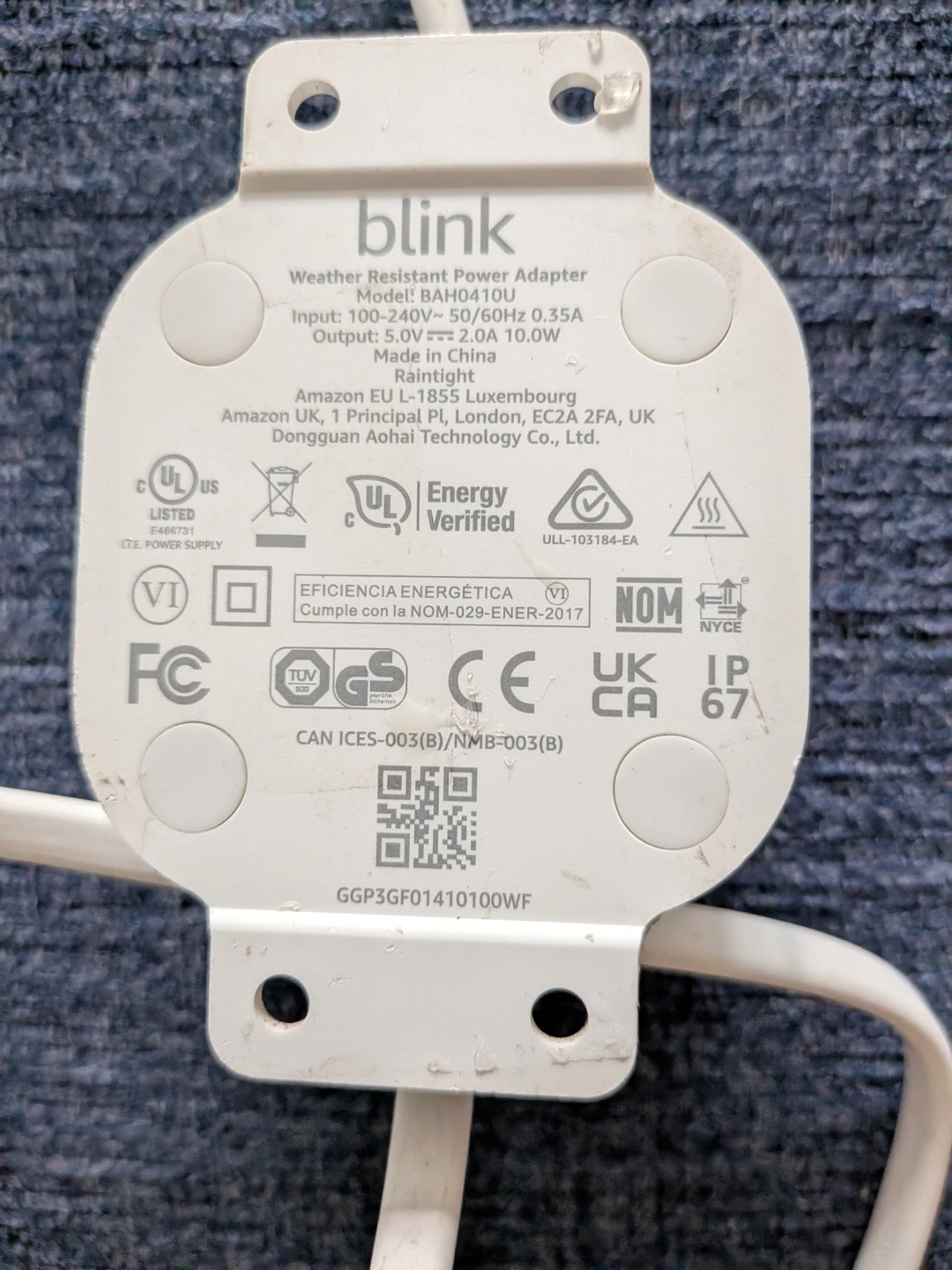Blink Weather Resistant Power Adapter CASH ONLY - photo 2