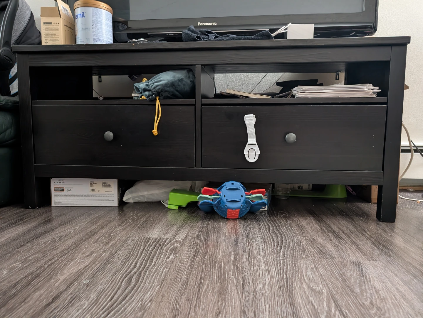 Black IKEA Entertainment Center / TV Stand with Drawers
