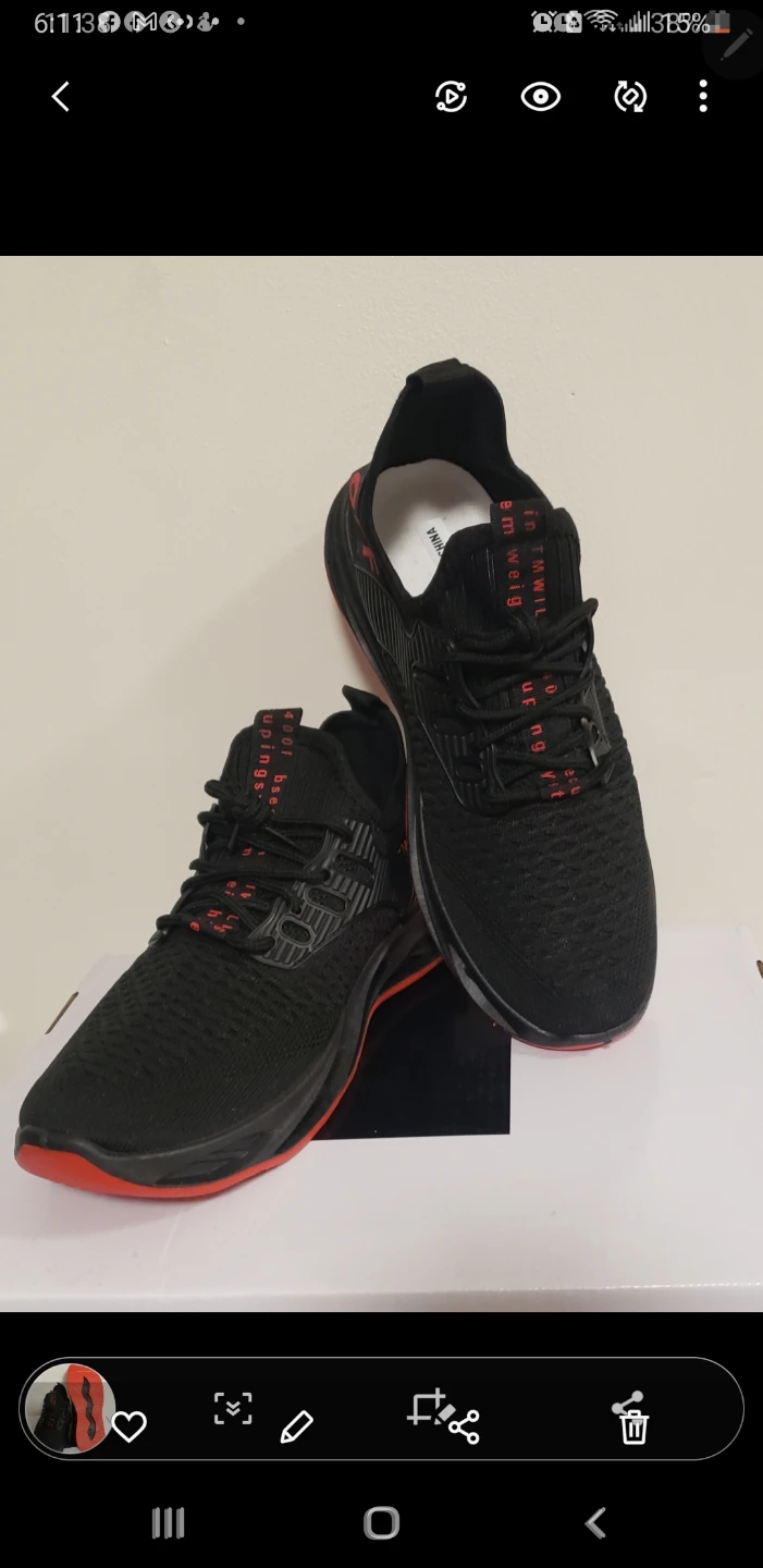 Brand new Mens  Black and Red Running Shoes - photo 2
