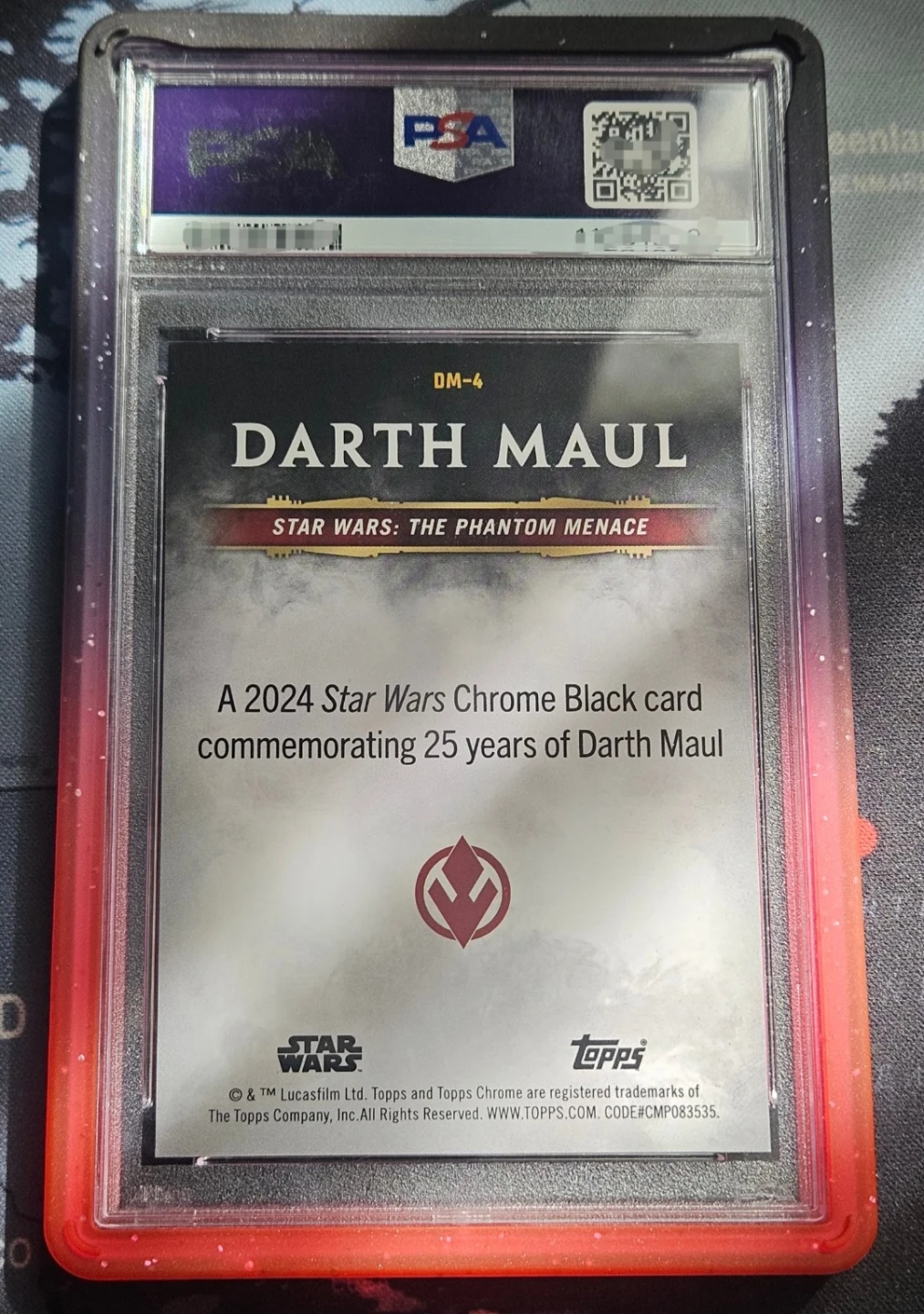Topps Chrome Black 25 Years of Darth Maul  PSA 10 *POP 1* - photo 2