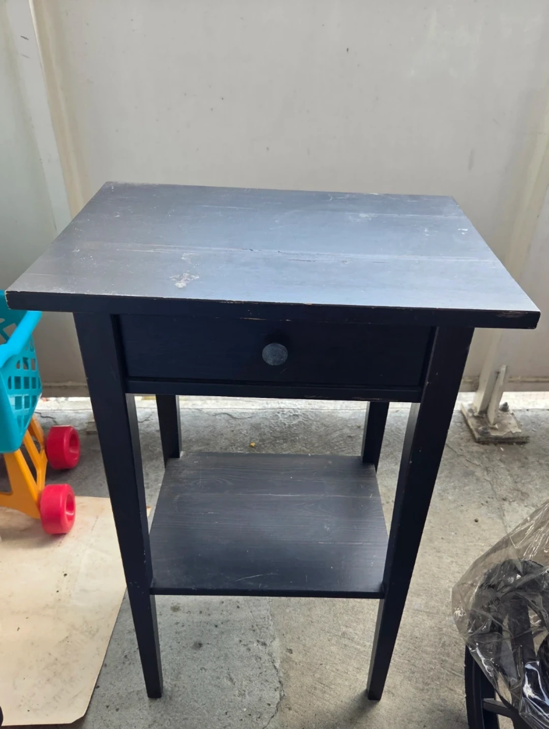 Black Nightstand/ End table with Drawer