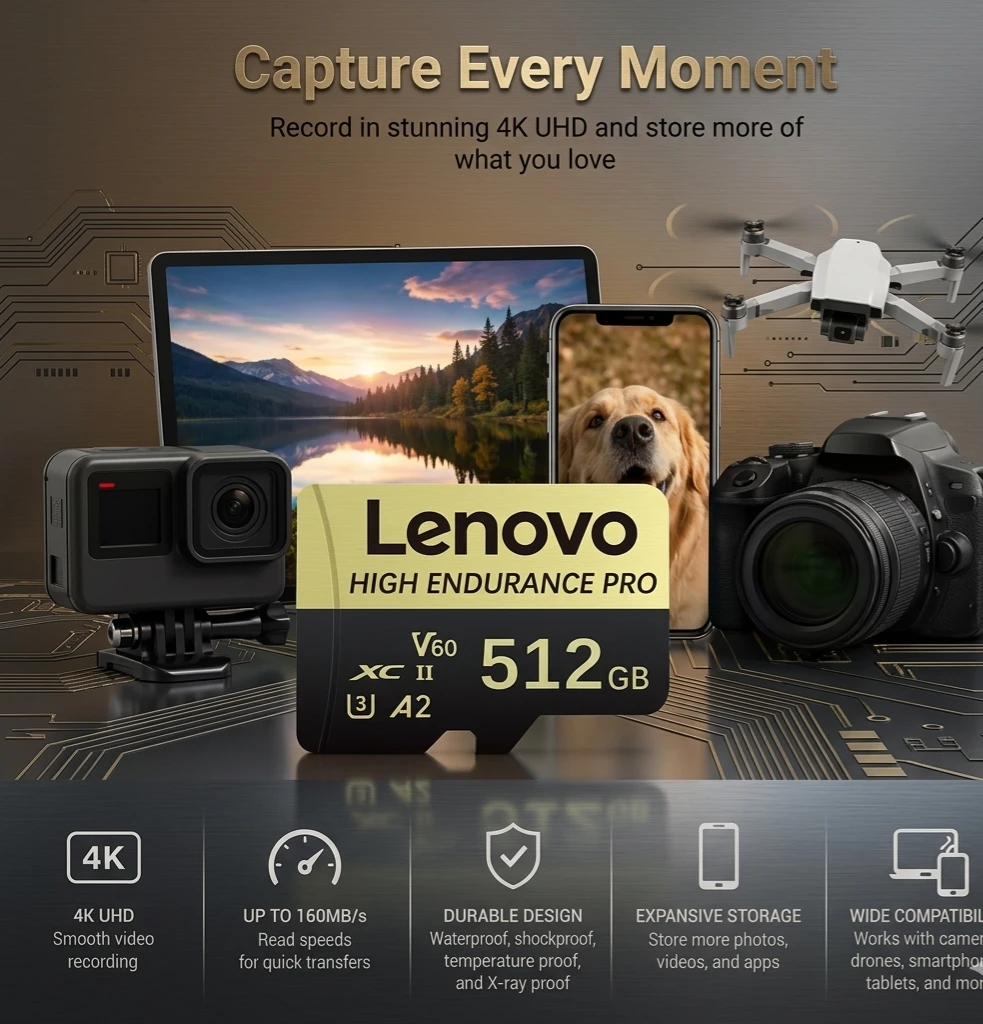 Lenovo 512GB High Endurance Pro MicroSD Card with Adapter - photo 5