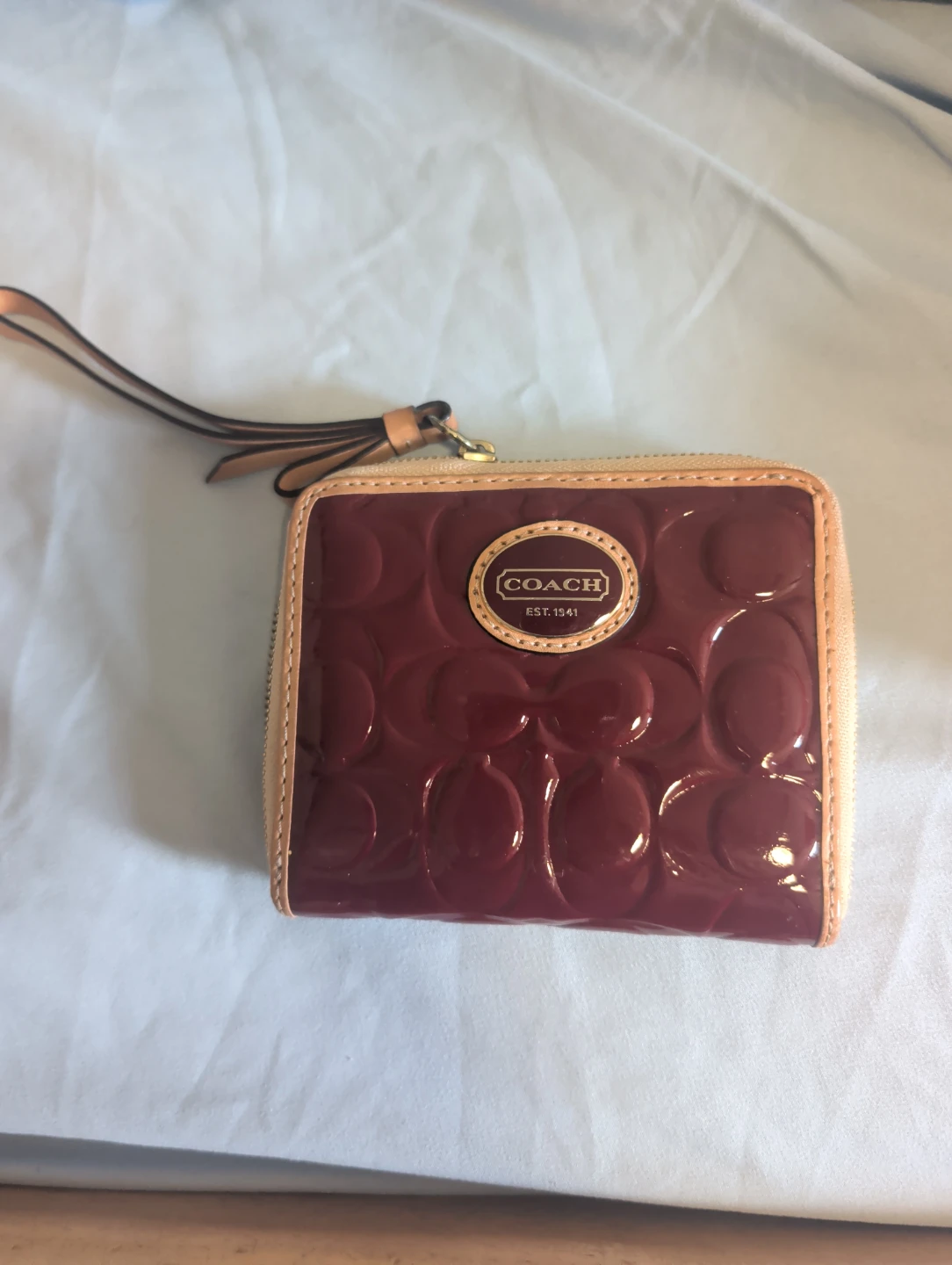 Coach Signature Patent Leather Tote Bag and wallet