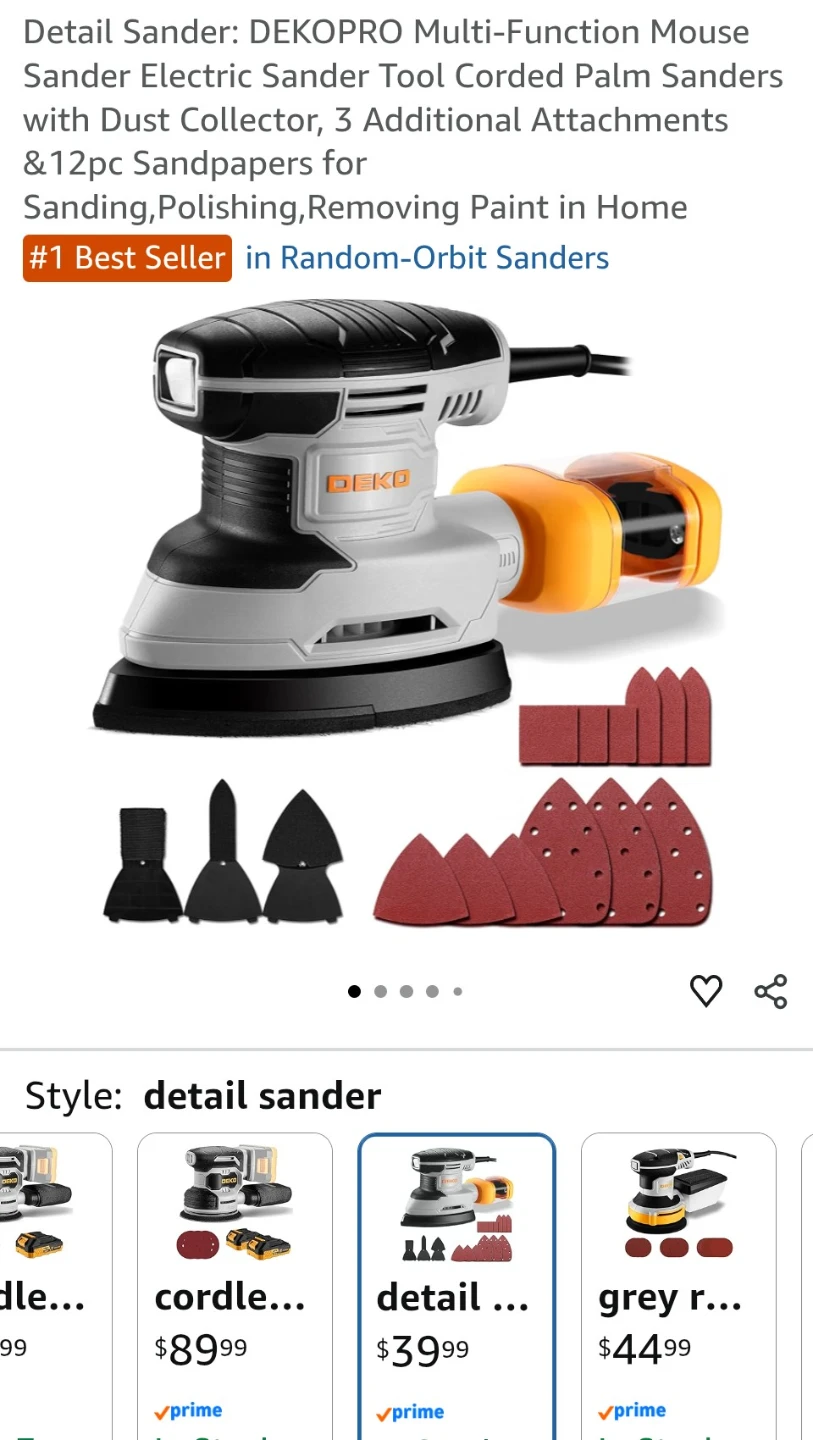 DEKOPRO Multi-Function Detail Sander with Dust Collector