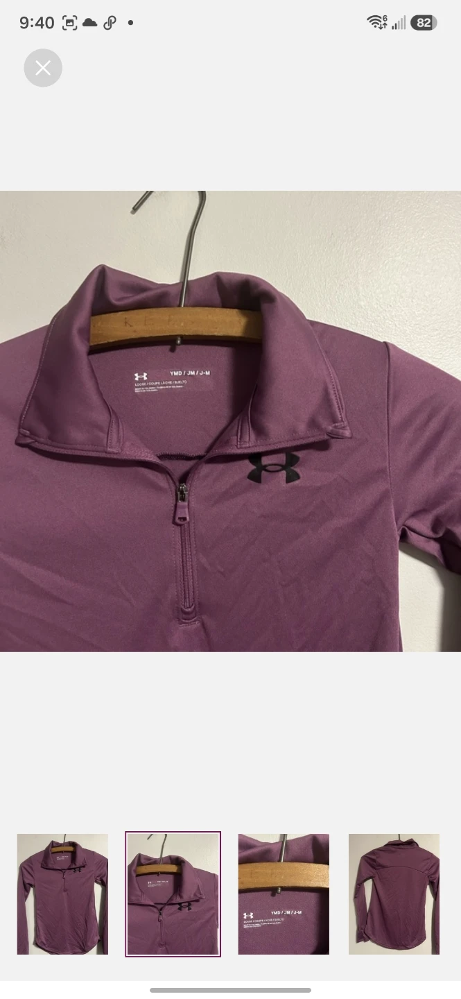 Under Armour Purple 1/4 Zip Long Sleeve Top - photo 2