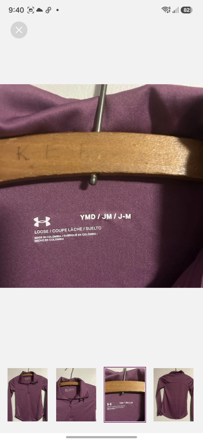 Under Armour Purple 1/4 Zip Long Sleeve Top - photo 3