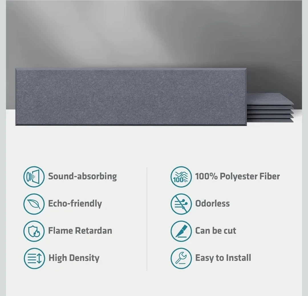 DrKlang Acoustic Panels - African Grey - 47.2" x 11.8" (6 Pack) - photo 5