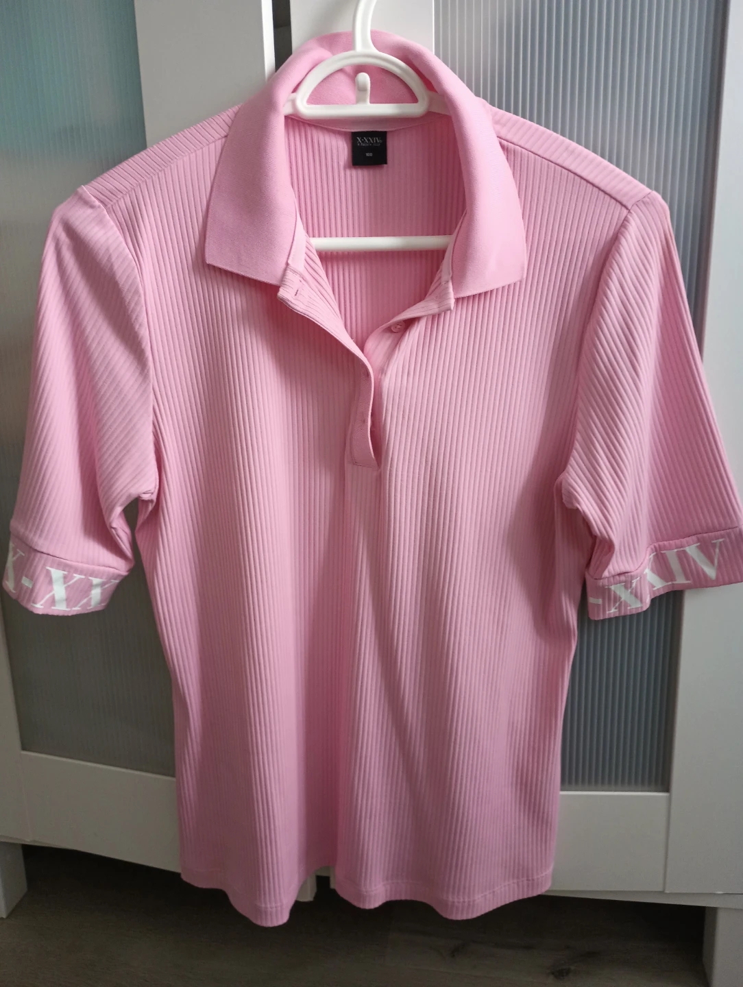 Oasis Pink Ribbed Polo Shirt - photo 3