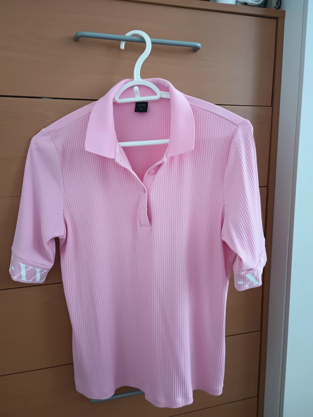 Oasis Pink Ribbed Polo Shirt - photo 5