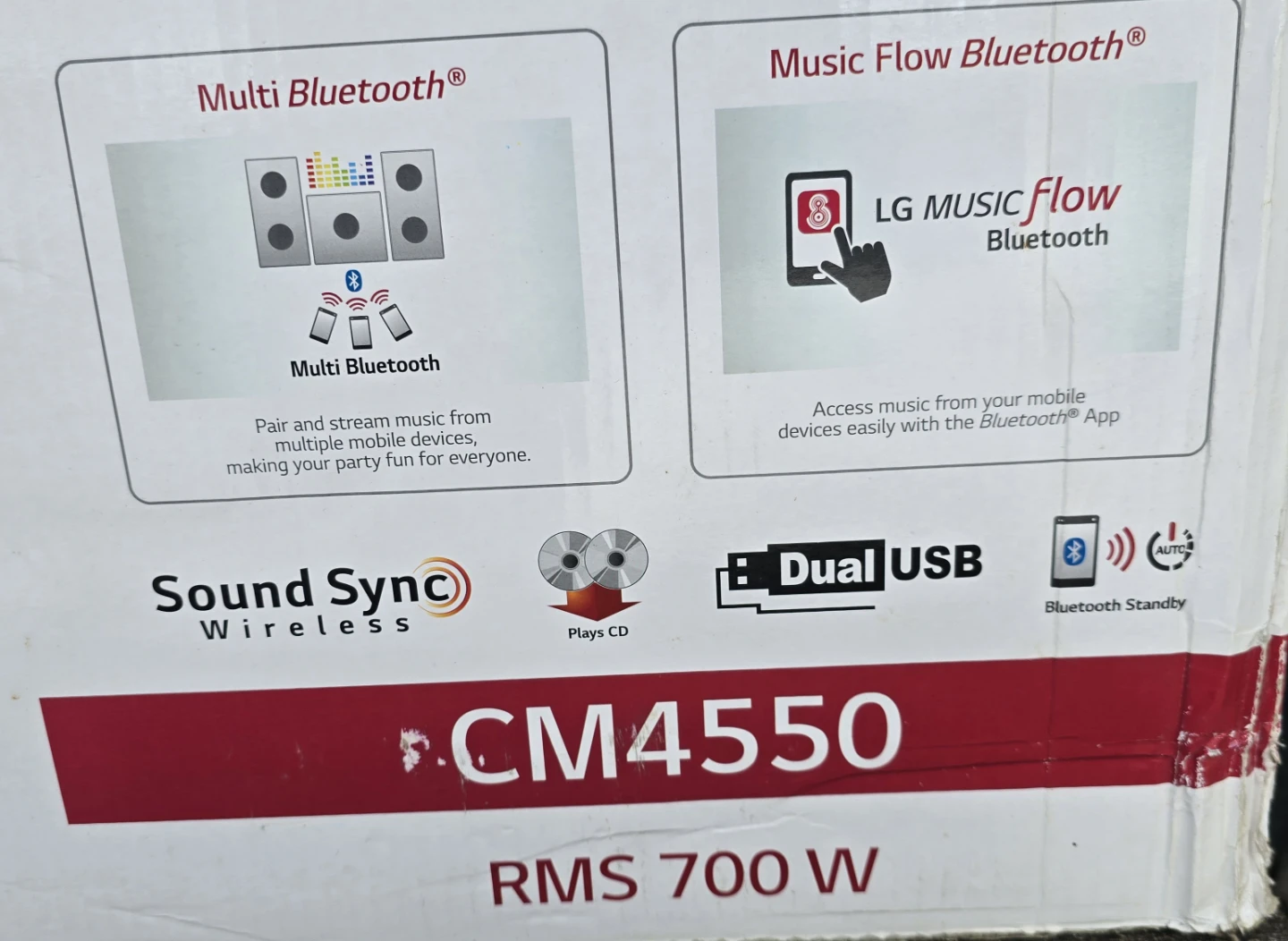 LG CM4550 XBOOM 700W Bluetooth Mini Hi-Fi System w/ Remote - photo 2
