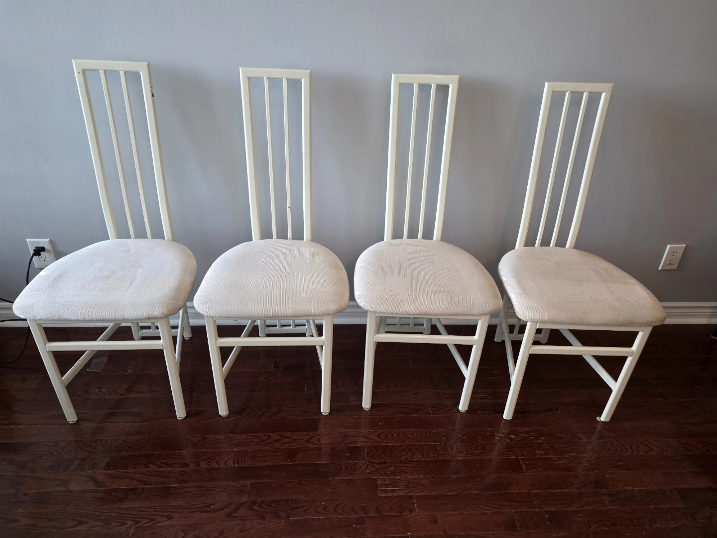 Set of 4 Cream Upholstered Chairs