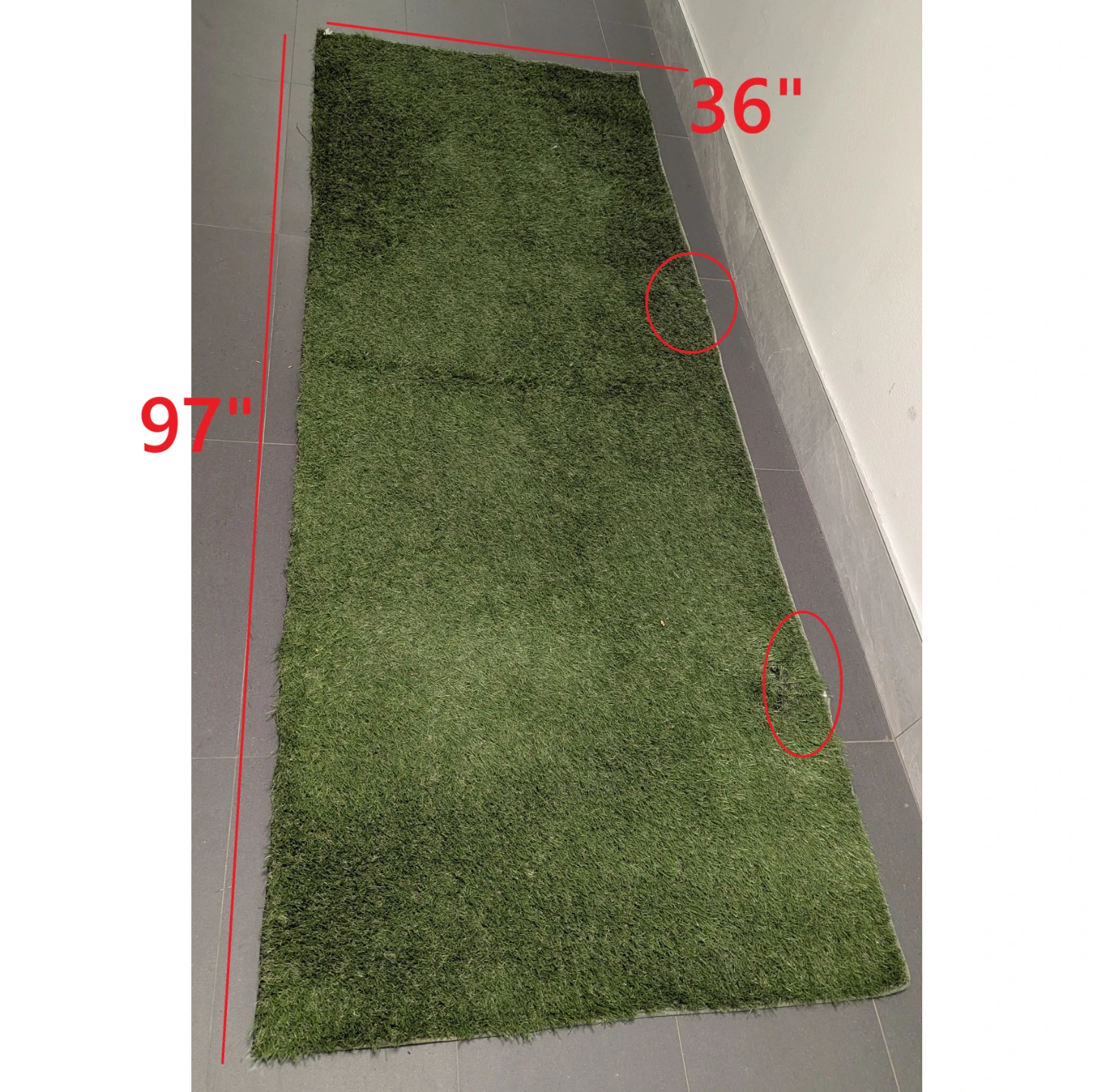 97x36" Artificial Grass Runner Rug Mat Carpet Outd Patio Balcony