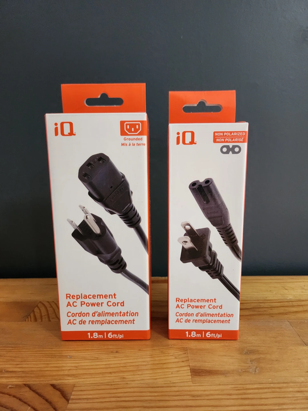 iQ Replacement AC Power Cords - Grounded and Non-Polarized