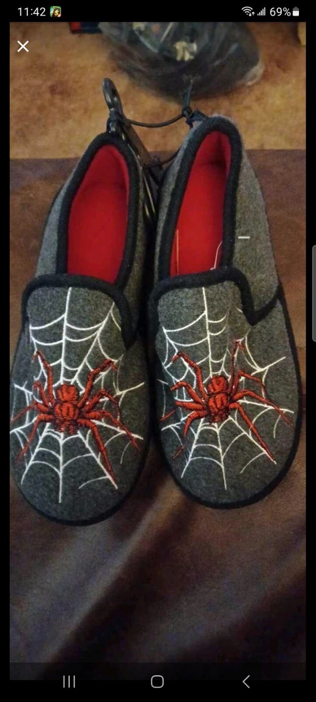 Men's Grey Spider Web Slippers