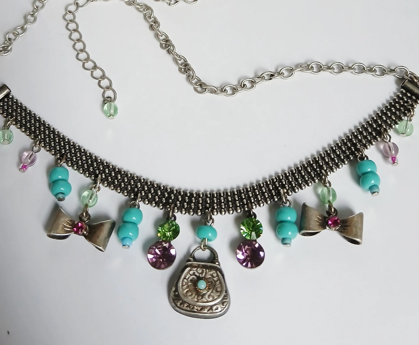 Charming Choker and Earring Set with Purse Charms - photo 3