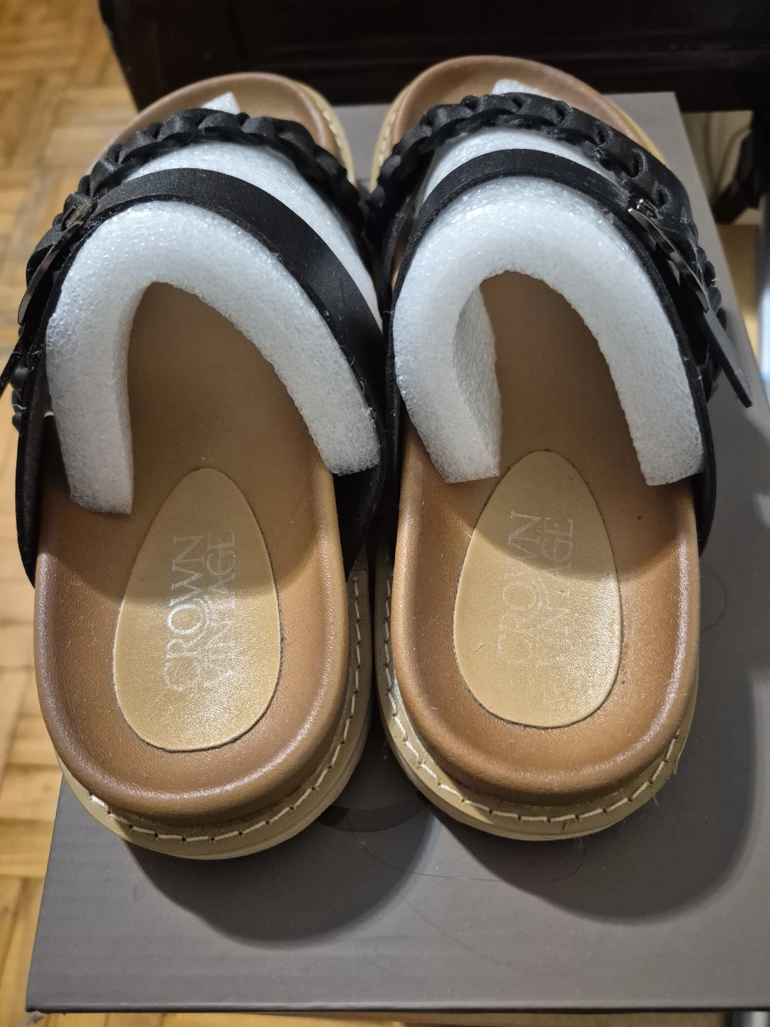 Crown Vintage Size 7 Black Wmns Sandals - photo 3