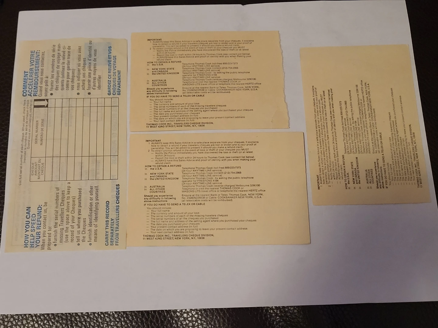 American Express Travelers Cheque Reciepts (No Cash Value) - photo 3