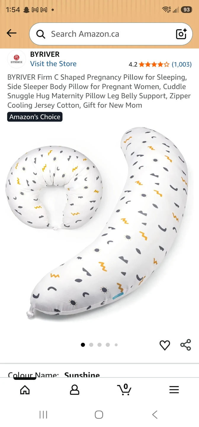 BYRIVER Firm C Shaped Pregnancy Pillow for Sleeping, ...