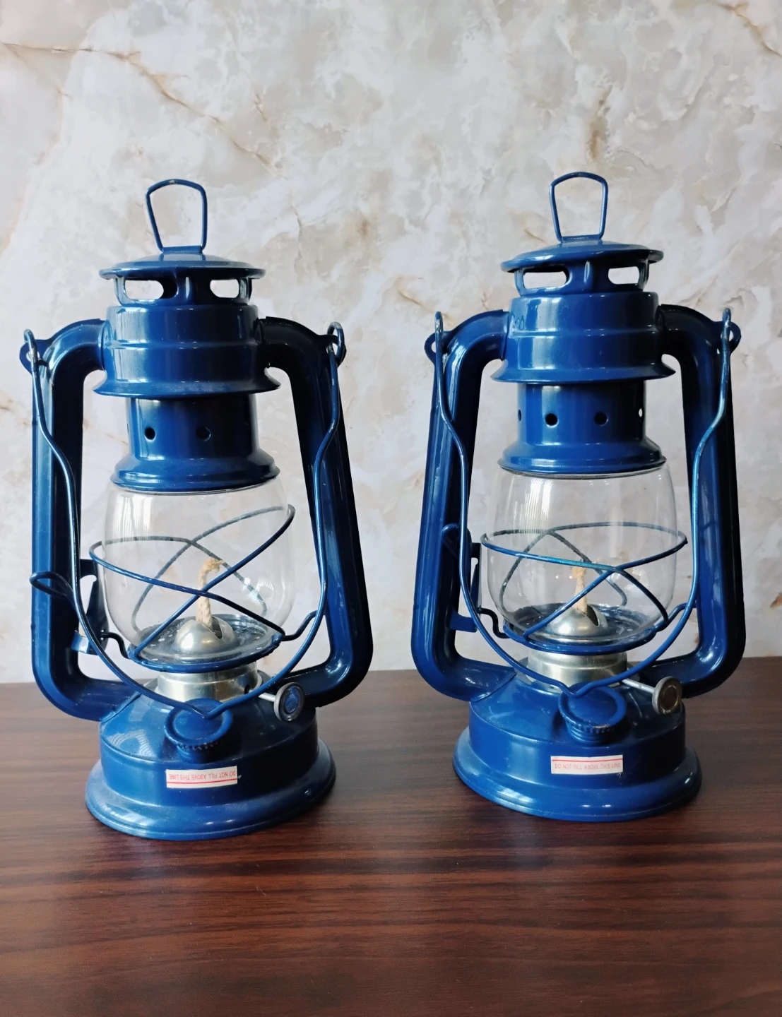 OUTDOOR BLUE LANTERNS (SET OF 2)