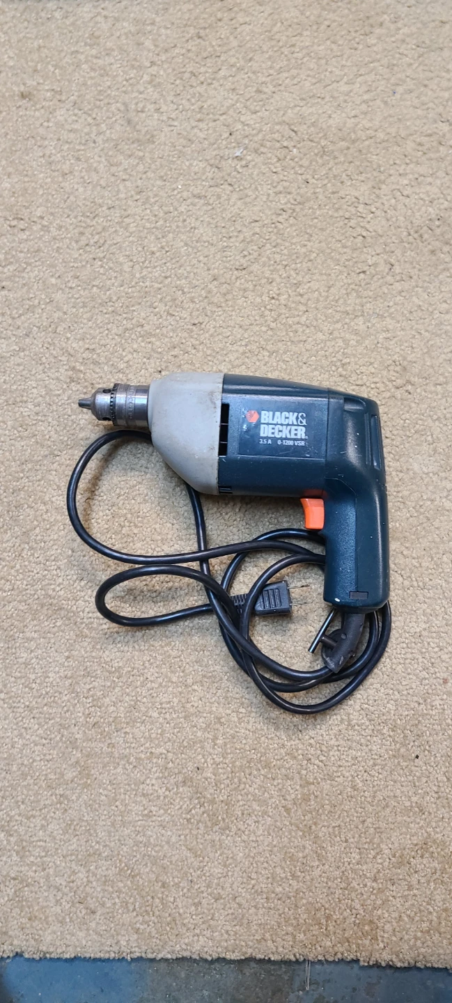 Black & Decker Corded Power Drill 3/8" Inch - Good Condition