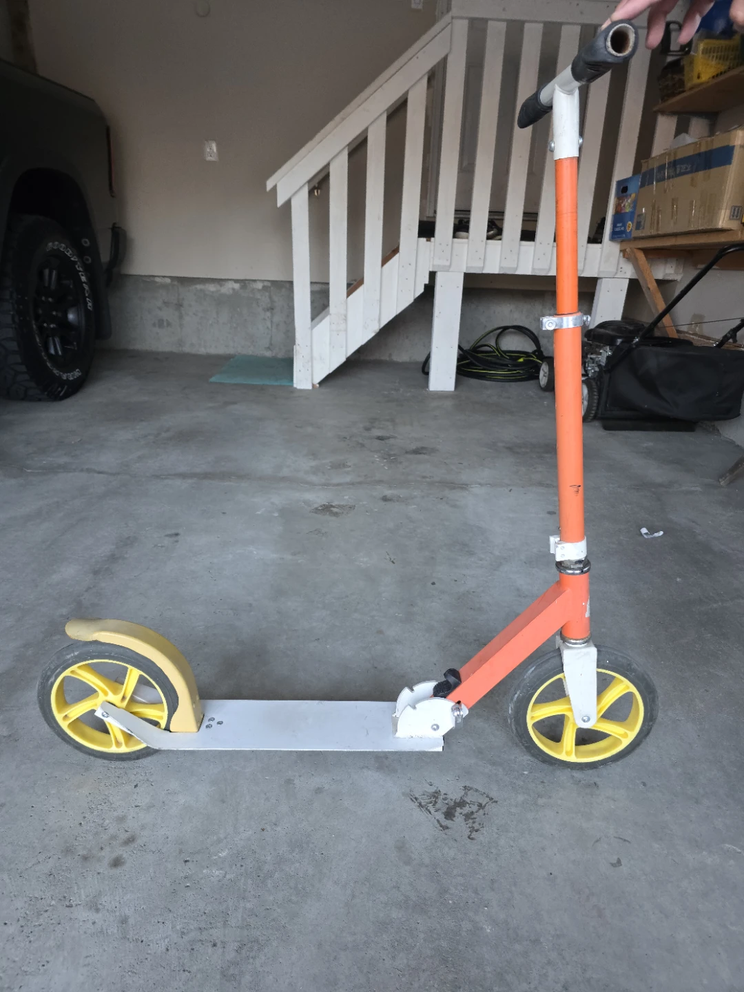 Orange and White Scooter