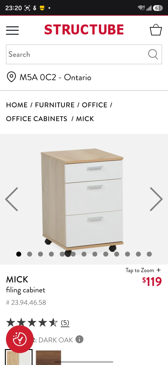 Structube Mick Filing Cabinet - Oak - photo 5