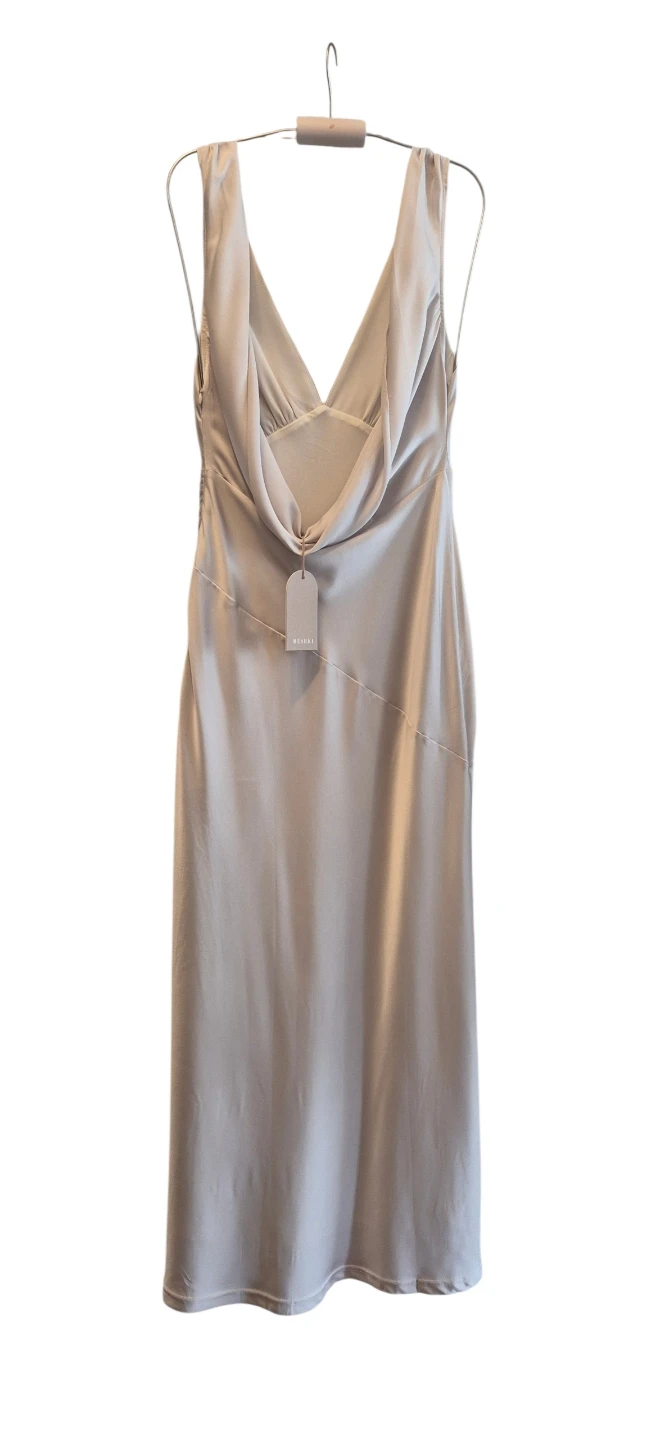 Meshki Nadia Maxi Satin Dress With Back Cowl - Silver , size L - photo 4