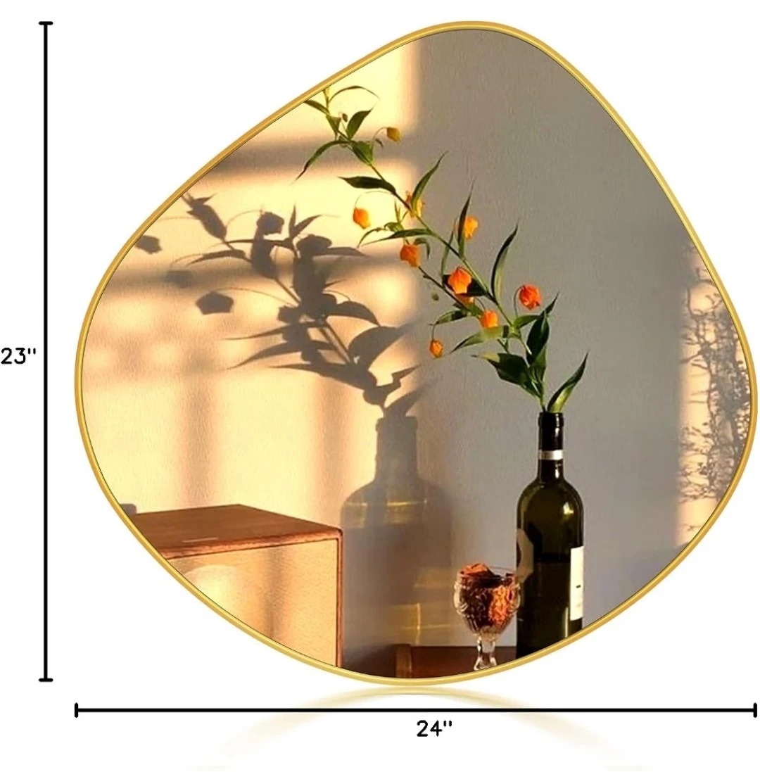 Asymmetrical organic shaped mirror