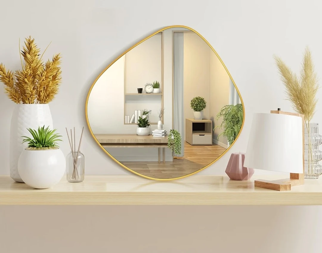 Asymmetrical organic shaped mirror - photo 2