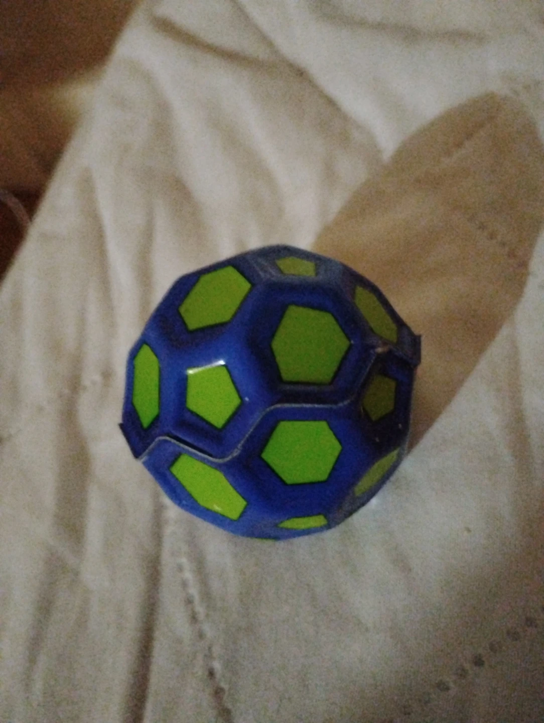 Blue and Green Hexagonal Ball Toy