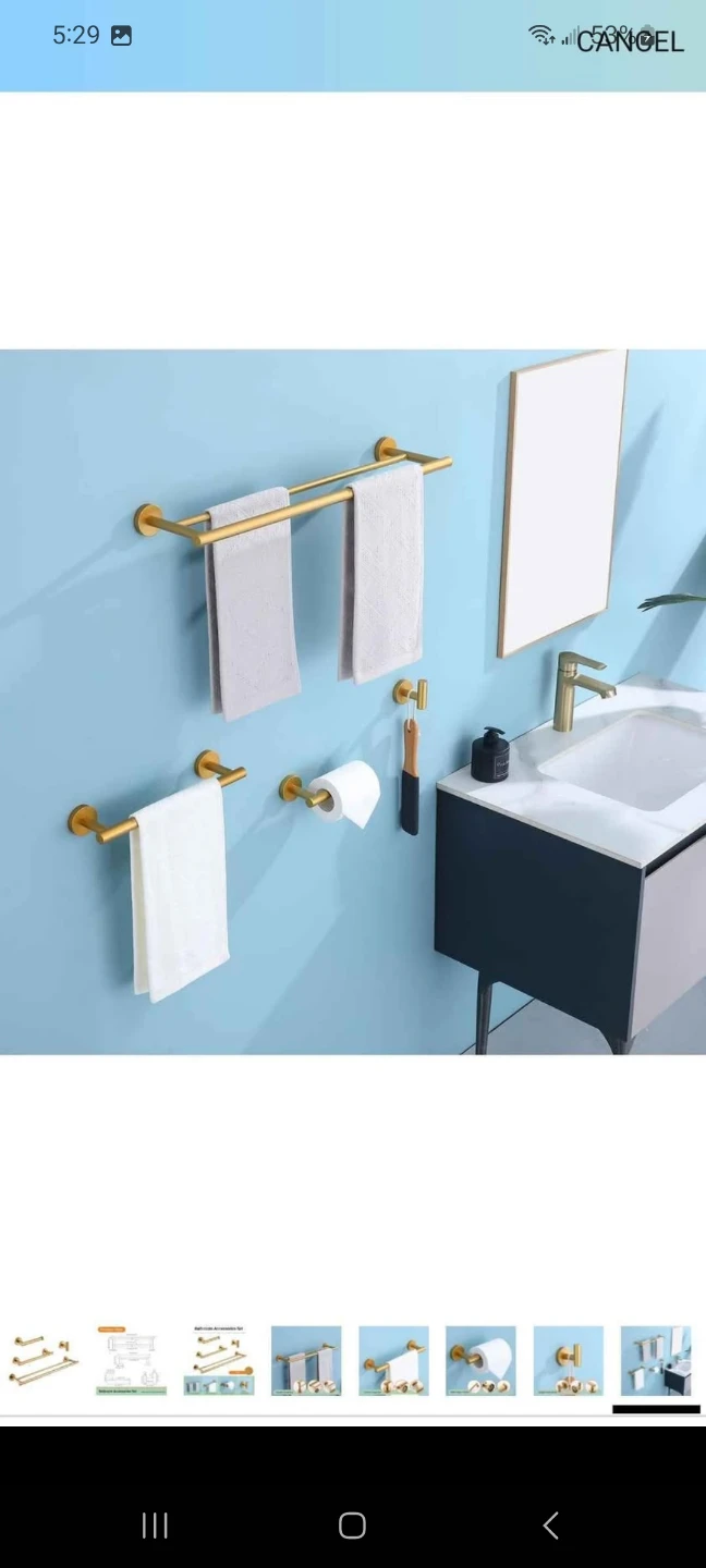 Hoooh 4-Piece Bathroom Accessories Set - Gold - photo 2