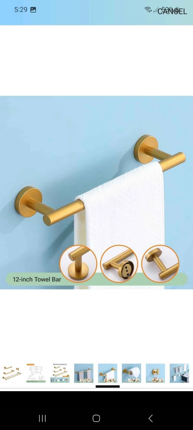 Hoooh 4-Piece Bathroom Accessories Set - Gold - photo 4