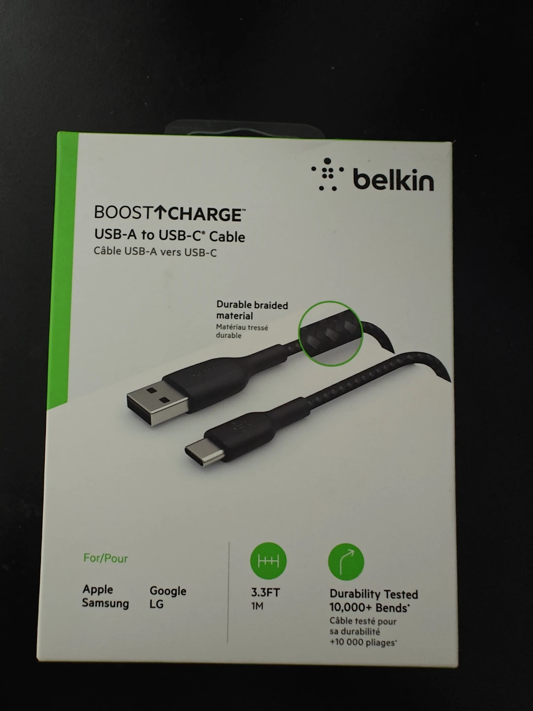 Belkin BOOST↑CHARGE USB-A to USB-C Cable 3.3FT