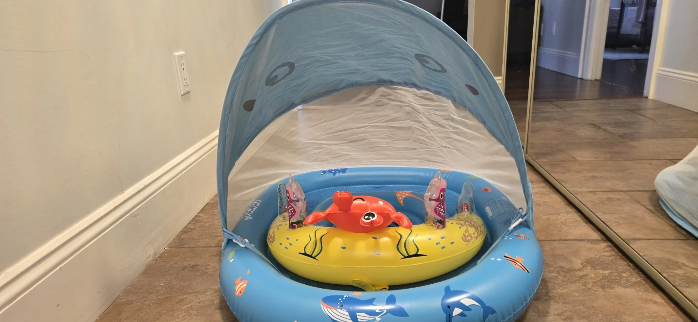 Baby Inflatable Pool with Canopy and Toy